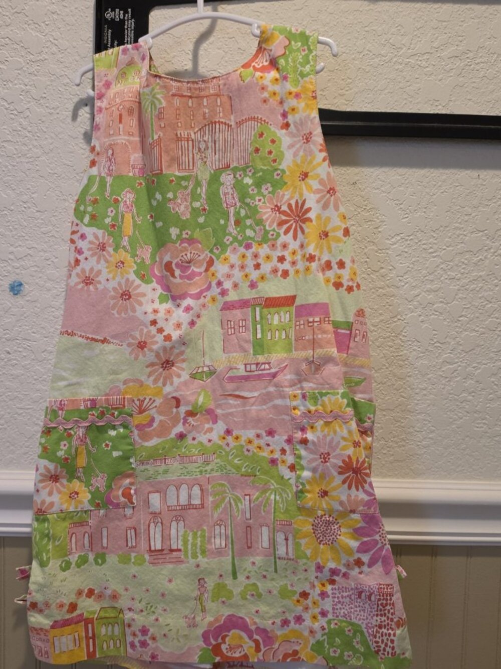 Lilly Pulitzer Girls Storybook Village Scenic Print Dress 6X